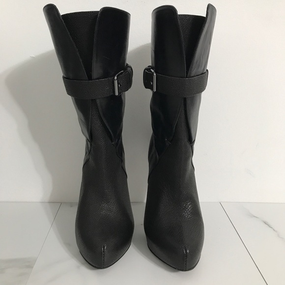 Maiyet Black High Heel Boots with Buckle Detail - Picture 1 of 12